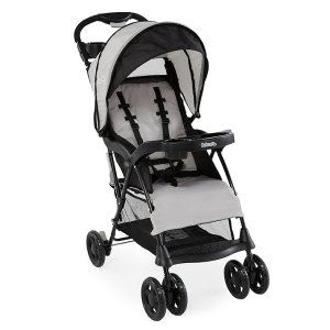 Kolcraft Cloud Plus Lightweight Baby Stroller, Travel Stroller with Large Storage Basket, Multi-Position Reclining Seat, One-Hand Steer, Compact Stroller, Infant and Toddler Stroller - Slate Gray